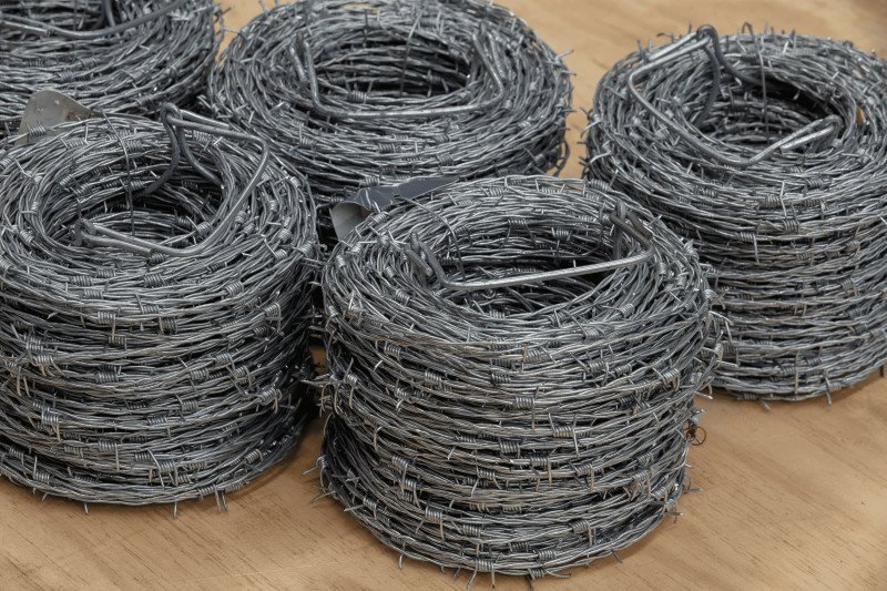 Barbed wire fence